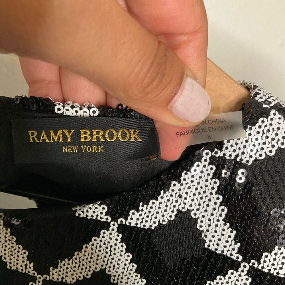 Ramy Brook Celia Sequin Maxi Dress In Black Checkmate - Picture 5 of 15